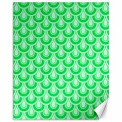 Awesome Retro Pattern Green Canvas 11  X 14   by ImpressiveMoments