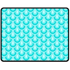 Awesome Retro Pattern Turquoise Fleece Blanket (medium)  by ImpressiveMoments