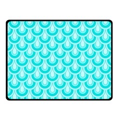 Awesome Retro Pattern Turquoise Fleece Blanket (small) by ImpressiveMoments