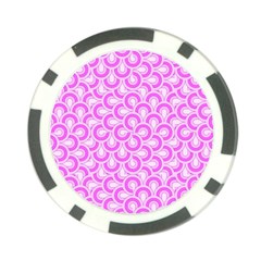 Retro Mirror Pattern Pink Poker Chip Card Guards by ImpressiveMoments