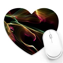 Glowing, Colorful  Abstract Lines Heart Mousepads by FantasyWorld7