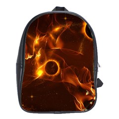 Fire And Flames In The Universe School Bags(large)  by FantasyWorld7