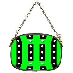 Florescent Green Black Polka-dot  Chain Purses (one Side)  by OCDesignss