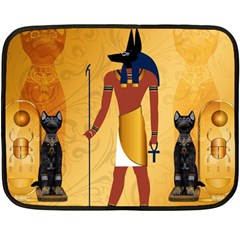 Anubis, Ancient Egyptian God Of The Dead Rituals  Fleece Blanket (mini) by FantasyWorld7