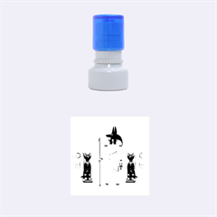 Anubis, Ancient Egyptian God Of The Dead Rituals  Rubber Round Stamps (small) by FantasyWorld7