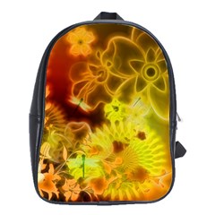 Glowing Colorful Flowers School Bags(large)  by FantasyWorld7