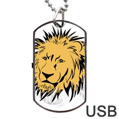 Lion Dog Tag Usb Flash (one Side) by EnjoymentArt