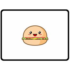 Kawaii Burger Double Sided Fleece Blanket (large)  by KawaiiKawaii