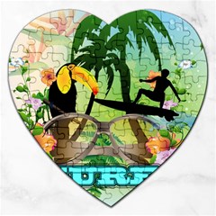 Surfing Jigsaw Puzzle (heart) by FantasyWorld7