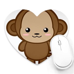 Kawaii Monkey Heart Mousepads by KawaiiKawaii