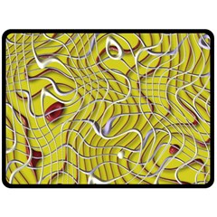 Ribbon Chaos 2 Yellow Fleece Blanket (large)  by ImpressiveMoments