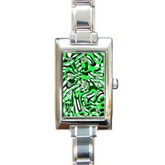 Ribbon Chaos Green Rectangle Italian Charm Watches by ImpressiveMoments