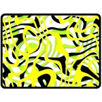 Ribbon Chaos Yellow Fleece Blanket (Large)  80 x60  Blanket Front