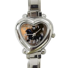 Awesome Dark Unicorn With Clouds Heart Italian Charm Watch by FantasyWorld7