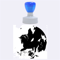 Awesome Dark Unicorn With Clouds Rubber Round Stamps (large) by FantasyWorld7