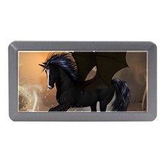 Awesome Dark Unicorn With Clouds Memory Card Reader (mini) by FantasyWorld7