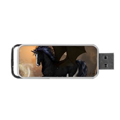 Awesome Dark Unicorn With Clouds Portable Usb Flash (two Sides) by FantasyWorld7