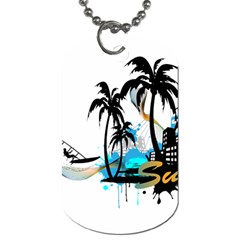 Surfing Dog Tag (one Side) by EnjoymentArt