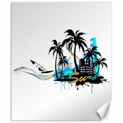 Surfing Canvas 20  X 24   by EnjoymentArt