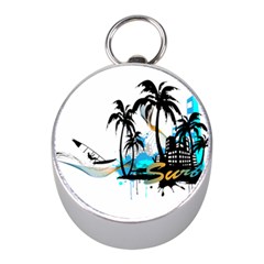 Surfing Mini Silver Compasses by EnjoymentArt