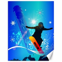 Snowboarding Canvas 18  X 24   by FantasyWorld7