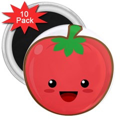 Kawaii Tomato 3  Magnets (10 Pack)  by KawaiiKawaii