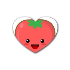 Kawaii Tomato Rubber Coaster (heart)  by KawaiiKawaii