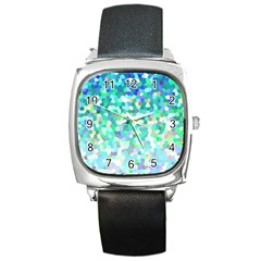 Mosaic Sparkley 1 Square Metal Watches by MedusArt