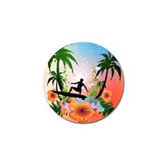 Tropical Design With Surfboarder Golf Ball Marker (10 Pack) by FantasyWorld7