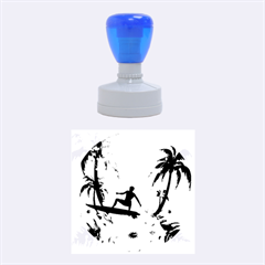 Tropical Design With Surfboarder Rubber Round Stamps (medium) by FantasyWorld7