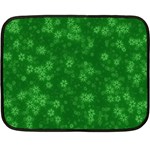 Snow Stars Green Fleece Blanket (Mini) 35 x27  Blanket