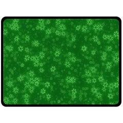 Snow Stars Green Fleece Blanket (large)  by ImpressiveMoments