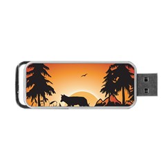 The Lonely Wolf In The Sunset Portable Usb Flash (two Sides) by FantasyWorld7