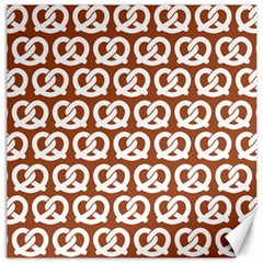 Brown Pretzel Illustrations Pattern Canvas 12  X 12   by GardenOfOphir