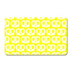 Yellow Pretzel Illustrations Pattern Magnet (rectangular) by GardenOfOphir