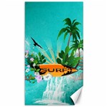 Surfboard With Palm And Flowers Canvas 40  x 72   39.28 x69.23  Canvas - 1