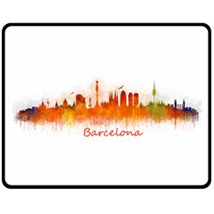 Barcelona City Art Double Sided Fleece Blanket (medium)  by hqphoto