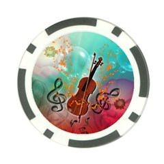 Violin With Violin Bow And Key Notes Poker Chip Card Guards (10 Pack)  by FantasyWorld7