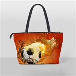 Soccer With Fire And Flame And Floral Elelements Shoulder Handbags Back