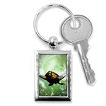 Beautiful Seaturtle With Bubbles Key Chains (Rectangle)  Front