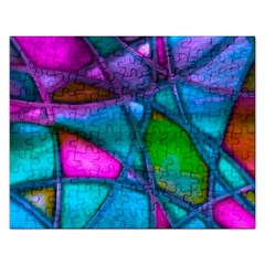 Imposant Abstract Teal Rectangular Jigsaw Puzzl by ImpressiveMoments