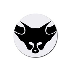 Black Fox Logo Rubber Round Coaster (4 Pack)  by carocollins