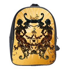 Clef With Awesome Figurative And Floral Elements School Bags(large)  by FantasyWorld7