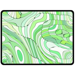 Retro Abstract Green Fleece Blanket (large)  by ImpressiveMoments