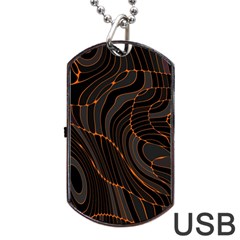 Retro Abstract Orange Black Dog Tag Usb Flash (two Sides)  by ImpressiveMoments