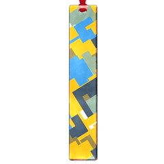 Blue Yellow Shapes Large Book Mark by LalyLauraFLM