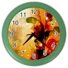 Awesome Colorful, Glowing Leaves  Color Wall Clocks by FantasyWorld7