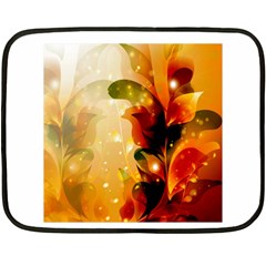 Awesome Colorful, Glowing Leaves  Double Sided Fleece Blanket (mini)  by FantasyWorld7