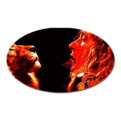 Robert And The Lion Oval Magnet by SaraThePixelPixie