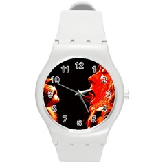 Robert And The Lion Round Plastic Sport Watch (m) by SaraThePixelPixie